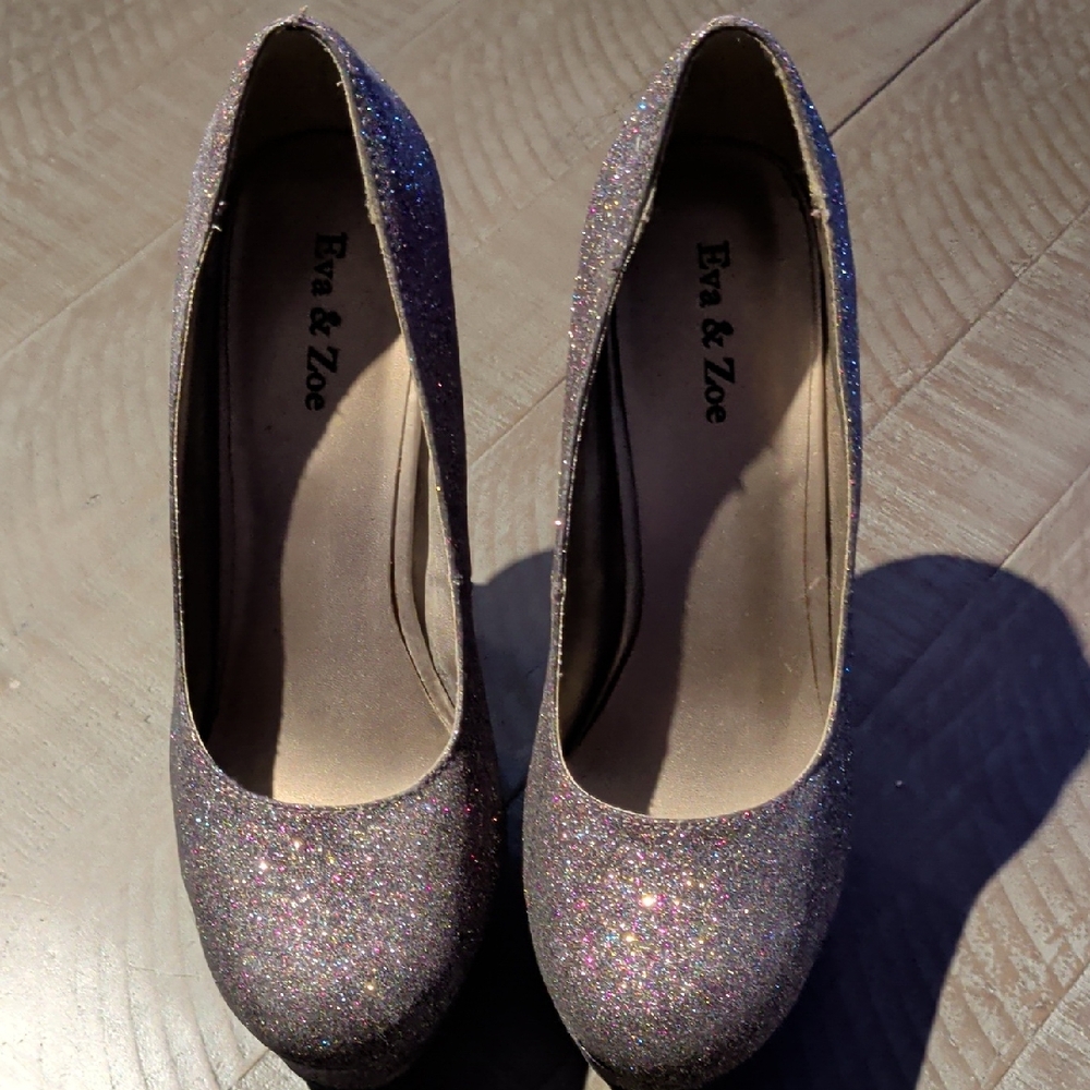 Eva & Zoe Glittery Women's Heels - Silver